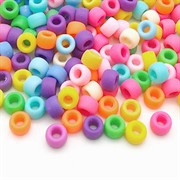 Perler "Tønde" - pony beads i matte farver. 9 mm. 100 stk.